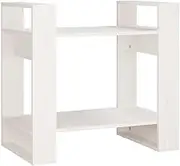 Bookcase Room Divider White 60x35x57 cm - Solid Pine Wood Standing Shelf for Home & Office, Space-Saving Storage Solution for Small Spaces