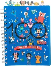 Disney 100 Anniversary Tab Journal Notebook, Spiral Bound, 144 Lined Pages, 8 x 7 inches, Blue