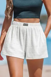 Cupshe Cali Coast White Shorts - White,S