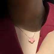 Pink Clover Necklace