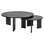 Cooper & Co. Taupo Coffee Tables Set of 2 Straight Legs in Black