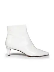 White Leather Ankle Boots