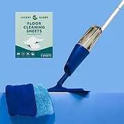 Lucent Globe Spray Mop for Floor Cleaning with Refillable Bottle & 5 Eco-Friendly Floor Cleaning Sheets – 2 Reusable Microfiber Pads – Tiles, Vinyl & Laminate Floor Mop Bundle