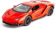 WAKAKAC Diecast Model Car Compatible for 1/24 Lamborghini LP770 Model Vehicles Pull Back Toy Car with Sound and Light for Kids Collection Boys Gift (Red)