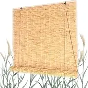Natural Reed Curtain, Bamboo Blind Wide 50/60/70/80/90/100/120/150cm, 70% Light Filtering Roller Shades,Retro Bamboo Roll Up Window Blind,Waterproof Anti-UV Breathable Reed Curtains,Customization (Si