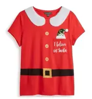 Women's Christmas Tshirt Soft Ladies Short Sleeve Top Xmas Party Jumper Dress