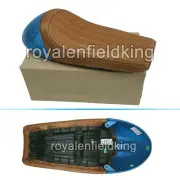 Fit For Royal Enfield GT & Interceptor 650 D1 Leather Single Seat With Blue Cowl