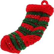 HAKIDZEL Mini Knit Christmas Stockings for Candy Soft Yarn Holiday Decor Red and Green Hanging Socks Cute Stocking Stuffers for Family Christmas Party Favors