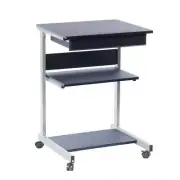TECHNI MOBILI Laptop Desk W/ Wheels 22" 1-Drawer Rectangular Graphite Chrome