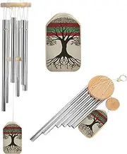 Wind Chimes for Outside Tree of Life Palestinian Flag Aluminum Tube Wind Chime with 6 Tuned Tubes Large Memorial Wind Chimes Sympathy Wind-Chime for Outdoor Garden Patio Porch 20.5 Inch
