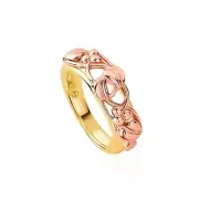 Welsh Clogau 9carat 9k Yellow & Rose Gold Tree Of Life Ring Size UK-N US-6 1/2