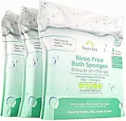 Sponge Bath Wipes - Large Disposable Wash Cloths for Adults, Seniors, Bedridden, Home Care | Post Surgery Cleansing, Elderly or Disabled Patients | No Rinse Camping Travel Essentials