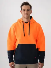 Traders Hi Vis Pull Over Hoodie Orange and Navy