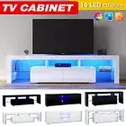 TV Cabinet Entertainment Unit Stand RGB LED High Gloss Storage Drawers Furniture
