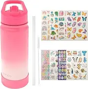 Kids Water Bottle with Straw Lid 500ml Insulated Water Bottle with Handle Stainless Steel Vacuum Insulated Water Bottle Leakproof Vacuum Water Bottles Reusable Double Walled Vacuum for Kids School