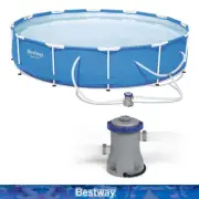 Bestway 12FT 3.66M Swimming Pool Above Ground Filter Pump Power Steel Frame AU