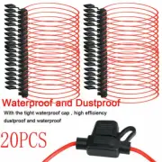 20 Pack In-line Mini Blade Fuse Holder Splash Proof Fit for 12V Fuses Car 18AWG