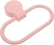 SEWACC Towel Ring Bath Kitchen Towel Hooks Cute Adhesive Towel Rack Door Towel Holder Stand Towel Rail Washroom Dear Washcloth Holder Hanging Round Push Towel Holder Hand Towel Dry Pink