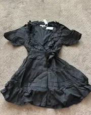 Anthropologie Women’s V-Neck Eyelet love the label Dress Black Size M $265