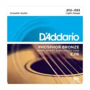 D'Addario EJ16 Acoustic Guitar Strings Phosphor Bronze Light 12-53