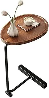 C Shaped End Table, C Table for Couch,Coffee End Table,Sofa Snack Side Side Tables,with Metal Frame, Industrial, for Living Room,Bedroom (Style A)