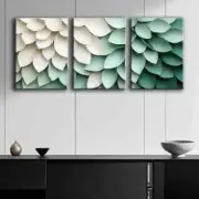 3pcs Green and White Shaded Circles Perfect Wall Art Canvas Framed 50x70cm