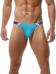 [KEOYA] Men's Sexy Thong Swimwear Bikini Briefs Padded Swim Briefs Metal Hook & Ring Swimsuit