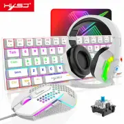 60% Wired&Bluetooth Gaming Keyboard&Mouse&Headset&Pad 4 in 1 Set RGB LED Backlit