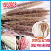 15/30x Artificial Natural Dried Pampas Grass Flowers Bunch Wedding Home Decor AU