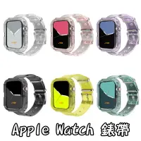 在飛比找樂天市場購物網優惠-Apple Watch錶帶-透明矽膠一體式保護套表帶7色73