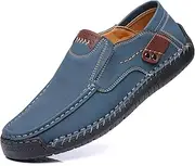 [Coramtty] Mens Loafers Casual Slip on Shoes Business Moccasins Lightweight Refreshing Classic Slippers Walking Driving Travelling Outdoor, A/Blue, 13