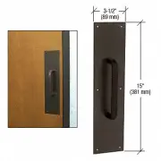 3/4" Diameter Oil Rubbed Bronze 8" Pull Handle with 3-1/2" x 15" Pull Plate
