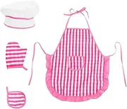 FOYTOKI S Chef Set Cooking Apron Chef Hat for Toddlers Girls Boys Cooking Aprons Boys and Girls for Kitchen