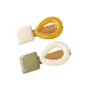 2pc Culturesse Effie Retro 4.5cm Pastel Barrette Clip Accessory Mint/Tangerine