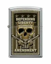 2nd Amendment-Defending Liberty Street Chrome Finish Zippo Lighter