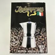 ITALEXPRESS CAFFETTIER BISPLENDENTE 6 Cup TAZZE COFFEE MAKER ☕️☕️ Brand New