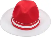 [Holibanna] Classic Wide Brim Jazz Hat for Women and Men Stylish and Fedora for Christmas Cosplay and Festival Parties Comfortable Lightweight and Breathable Design for Adding Charm to Any