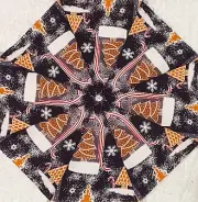 16 9.5" Gingerbread Village #1 * Stack 'n Whack Quilt Blocks * Kaleidoscope