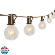 SUNSGNE 25Ft Globe String Lights G40 Outdoor Patio String Lights with 27 Clea