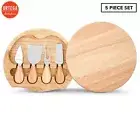 Ortega 5 Piece Cheese Knife Board Set Wooden Cutting Serving Chopping Boards