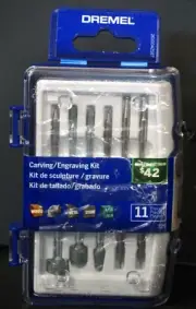 (RI4) DREMEL 729-01 Rotary Tool Accessory Kit 11 Pieces Carving/Engraving Kit
