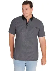[Johnny Bigg] Leo Print Polo Shirt in Black