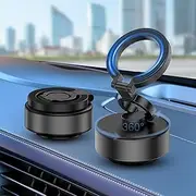 Necomi 360° Stretchable Electric Vacuum Phone Holder,【2025 Newest】 HandsFree Magnetic Car Phone Mount, Double-Sided Magnetic Suction Phone Holder for Car Dashboard Installation, Smooth Surface（Black）