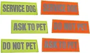 ORFOFE 6Pcs Reflective Service Dog Patch Durable Dog Harness Patches with Hook and Loop Fastener Comfortable Tags for Easy Identification for Pet Costumes and Parties