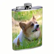 Corgi Em8 Flask 8oz Stainless Steel Hip Drinking Whiskey