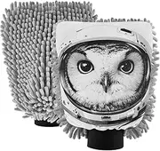 XYMZR Astronaut Owl Portrait Absorbent Microfiber Car Wash Mitt, Funny Cute Anime Scratch Free for Cars Cleaning, Home Cleaning Mitts, 2 Pack, 10.24” L x 7.09” W