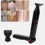 USB Rechargeable Foldable Men Back Shaver 2 In 1 Facial Hair Trimmer Razor