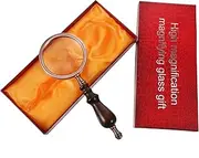 HONITANO 1Pc Vintage Handheld Magnifying Lens Tool for Reading Handle Distortion Optical Glass for Books Newspapers and Stamps Lightweight Design