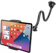 Car Tablet Mount Holder [13" Gooseneck Extension], Long Arm Windshield Vehicle Mount Compatible 7-11 inch Tablet, Sticky Gel Suction Cup Cell Phone Holder SUV Truck Lift Uber Driver, 2 in 1
