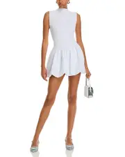 Aqua Ponte Mock Neck Bubble Mini Dress - Exclusive